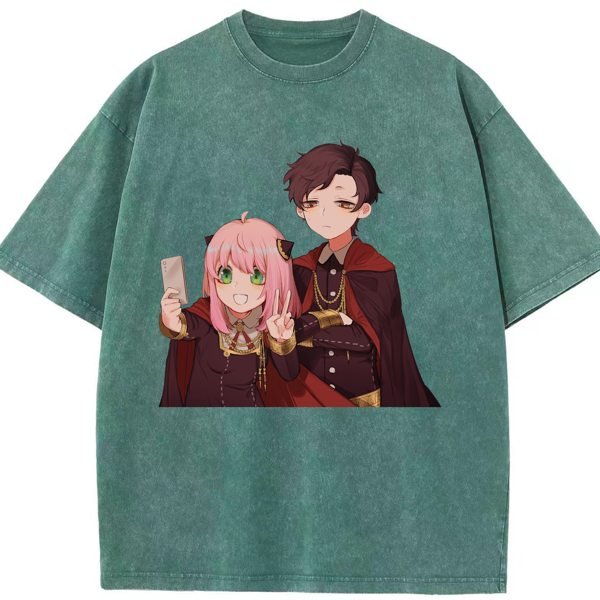 （画像用） SPY×FAMILY间谍家家酒 綿100% ヴィンテージ風 半袖Tシャツ（フロントプリント）